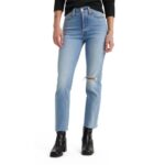best high rise straight leg jeans for women