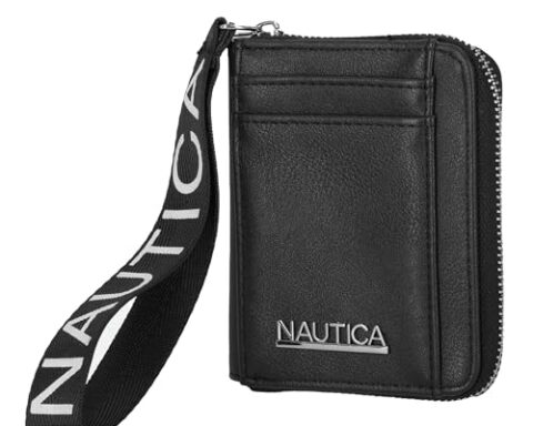 slim wristlet wallet for cards and coins